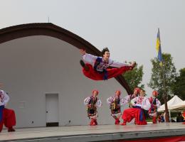 Ukrainian dancers performing on Ukrainian Day